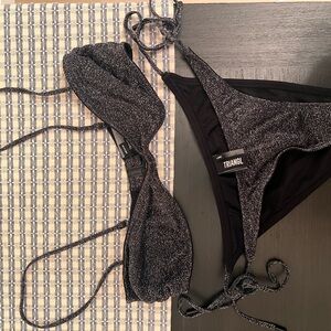 triangl swimwear Black Glitter Bikini Set. Worn once. Too small. Bottoms large.